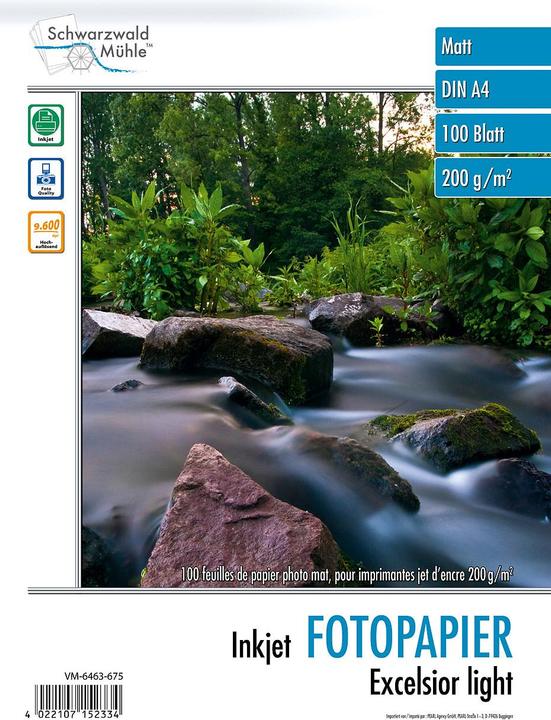 Produktbild Schwarzwald Mühle 100 Bl. Fotopapier "Excelsior" (200 g/m², A4, 100 x)