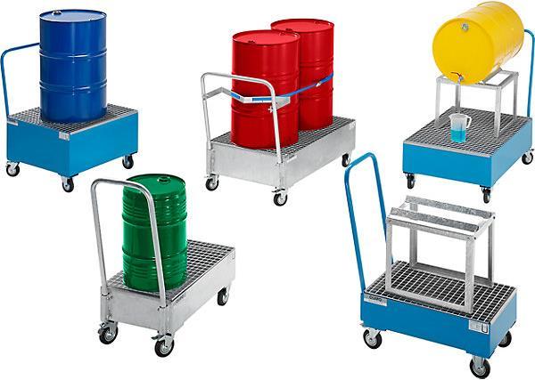 Produktbild eurokraft basic Fahrbare Auffangwanne aus Stahlblech (768 kg)
