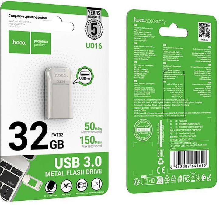 Produktbild Hoco Memory cards pendrive USB A + USB C UD16 32GB USB3.0 (32 GB, USB-A)