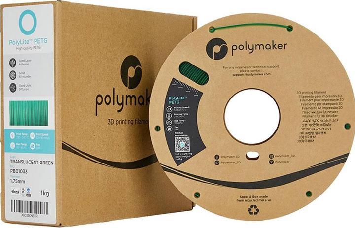 Actual product image Polymaker Filament (PETG, 1.75 mm, 1000 g, Green)