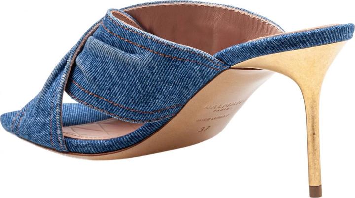 Produktbild Balmain safety mule in denim fabric with applied pin (36)