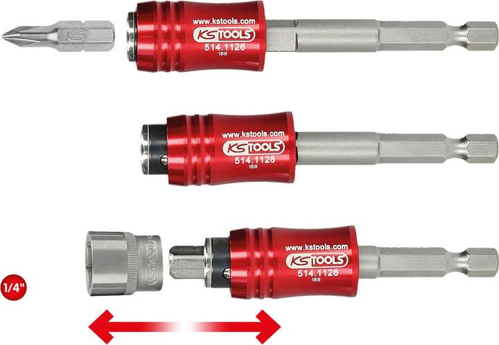 Produktbild KS Tools 1/4 2in1 Schnellwechsel-Bithalter (1/4")