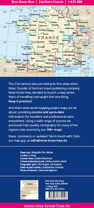 Actual product image Map Südfrankreich / Southern France (1:425.000)