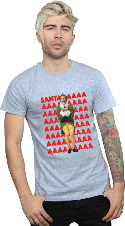 Actual product image Elf Mens Buddy Santa Scream T-Shirt (XXL)