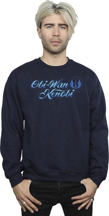 Actual product image Star Wars Mens Obi-Wan Kenobi Ribbon Font Cotton Sweatshirt (S)