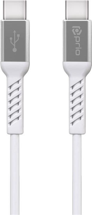 prio Câble USB-C à USB-C haute vitesse Charge & Sync 5 A, 1,2 m, blanc (1.20 m, USB 2.0)