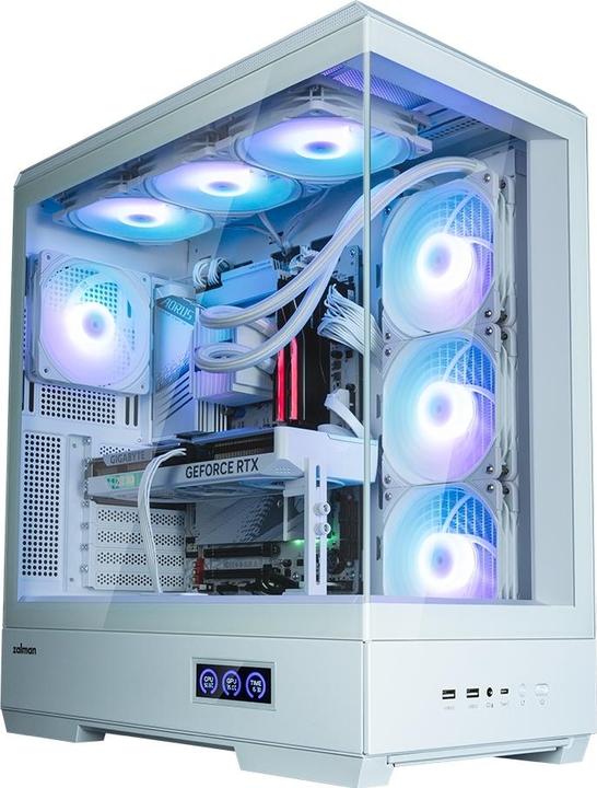 Image du produit Zalman GHE P50 DS ATX Boîtier en verre trempé Panoramic View - Blanc (ATX)