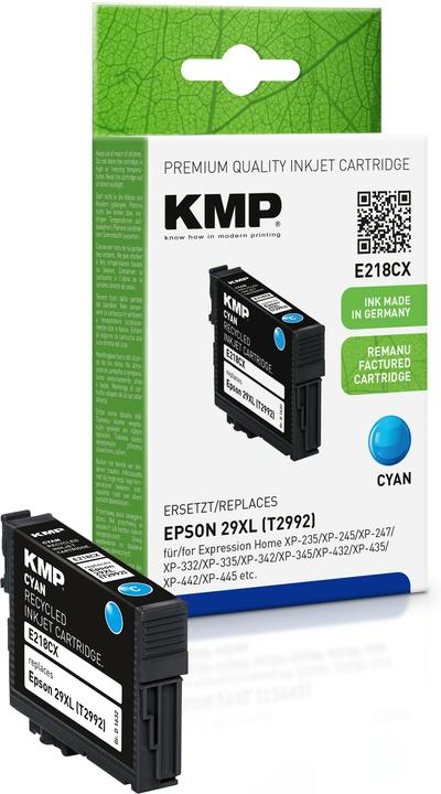 KMP E218CX Tintenpatrone kompatibel mit Epson T 2992 XL (C)
