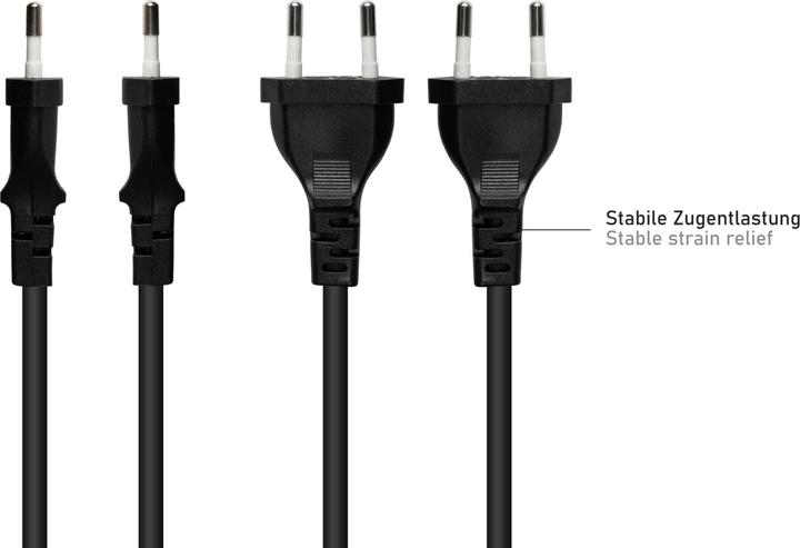 Image du produit Kabelmeister Câble d'alimentation européen Prise européenne de type C à extrémités dénudées, noir, 0,75 mmÂ² (1.50 m)