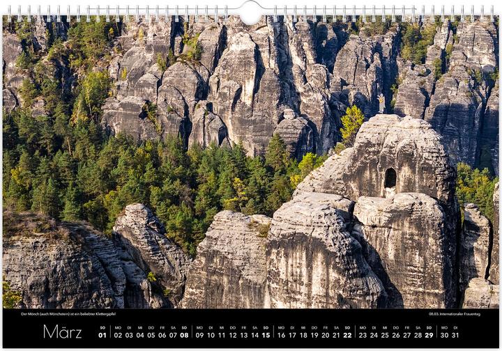 Produktbild Kalender Schsische Schweiz Luftaufnahmen 2026 (45 x 30 cm, Deutsch)