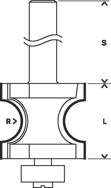 Produktbild Bosch Professional Zubehör Halbstabfräser, 8 mm, R1 6 mm, L 19 mm, G 63 mm