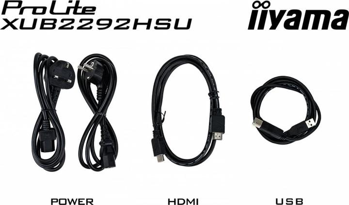 Actual product image iiyama XUB2292HSU-B6 54.61cm 21.5inch ETE IPS FHD 100Hz 250cd/m2 0.4ms HDMI DP USB-HUB 4x3.2 Speaker (1920 x 1080 pixels, 22")