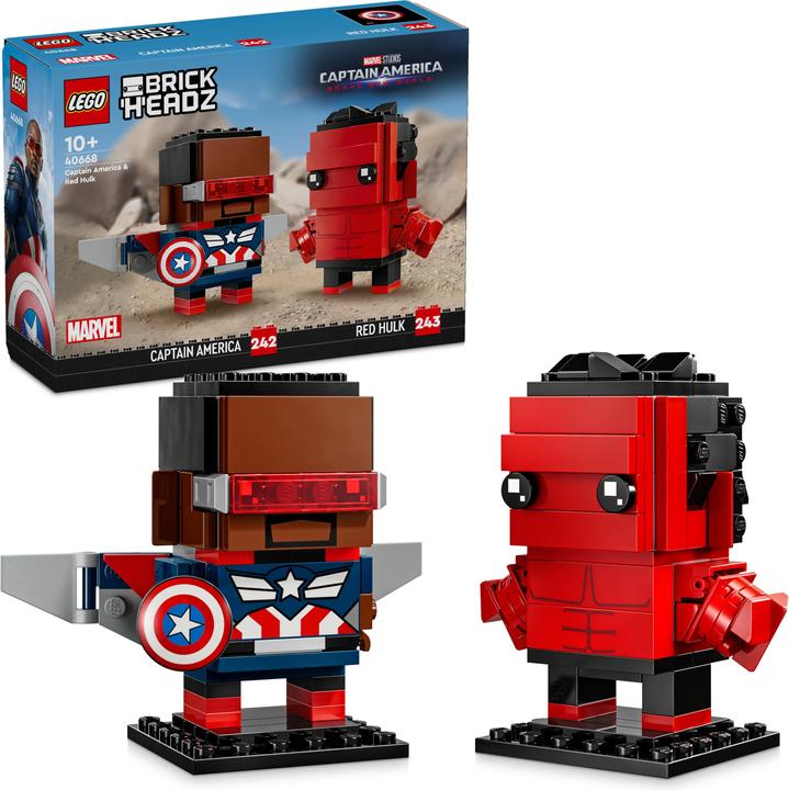 Immagine prodotto LEGO BrickHeadz Super Heroes Captain America & Red Hulk (40668, LEGO Brickheadz)