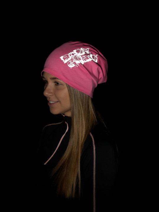 Produktbild SafetyMaker Wende Beanie reflektierend pink/silber