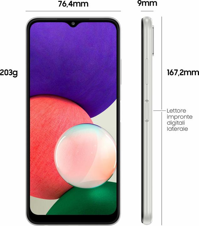 Actual product image Samsung Galaxy A22 5G EU (64 GB, White, 6.60", Dual SIM, 2 Mpx, 5G)