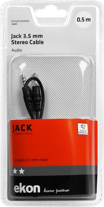 Image du produit Ekon Câble audio avec une prise mâle - mâle de 3,5 mm (0.50 m, Jack 3,5 mm (AUX))