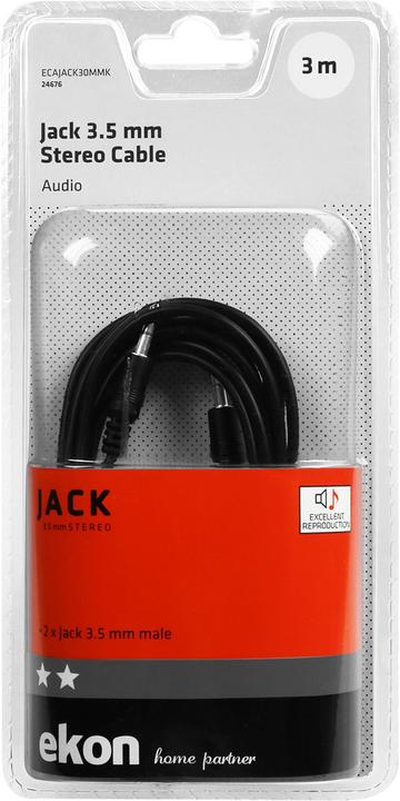 Actual product image Ekon Audio cable with a 3.5mm male - male jack (3 m, 3.5mm jack (AUX))