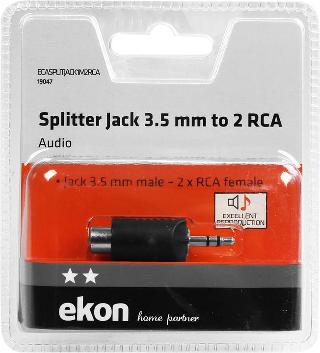 Immagine prodotto Ekon Splitter per jack audio maschio a due RCA femmina (Splitter audio)
