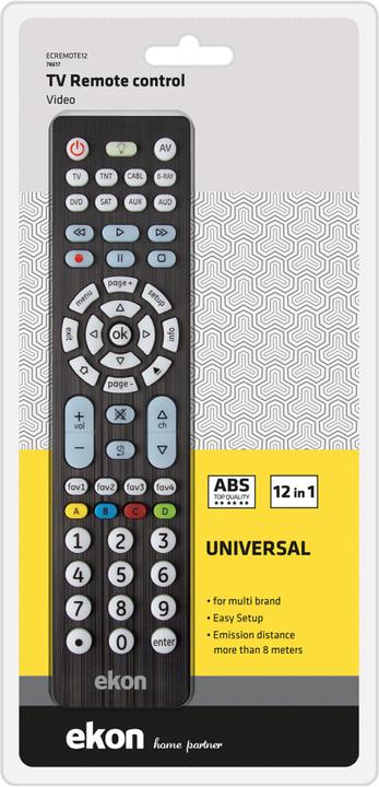 Actual product image Ekon Universal 12-in-1 multi-brand remote control (Universal remote control)