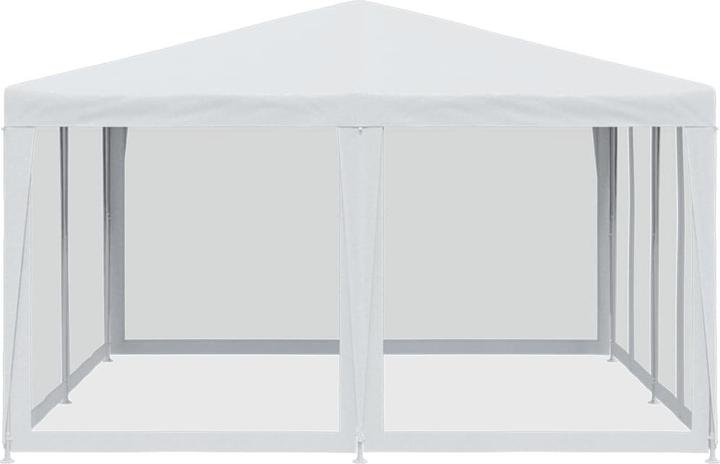 Immagine prodotto VidaXL Partyzelt Pavillon Festzelt mit 8 Mesh-Seitenteilen Weiss 4x4m HDPE (400 cm, 400 cm)