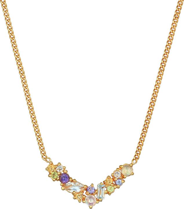Actual product image Elli PREMIUM Necklace Moonstone Topaz Amethyst 925 Silver (925 Sterling silver gold-plated, Labradorite, Moonstone, peridot, Citrine, Amethyst, Topaz, 42 cm)