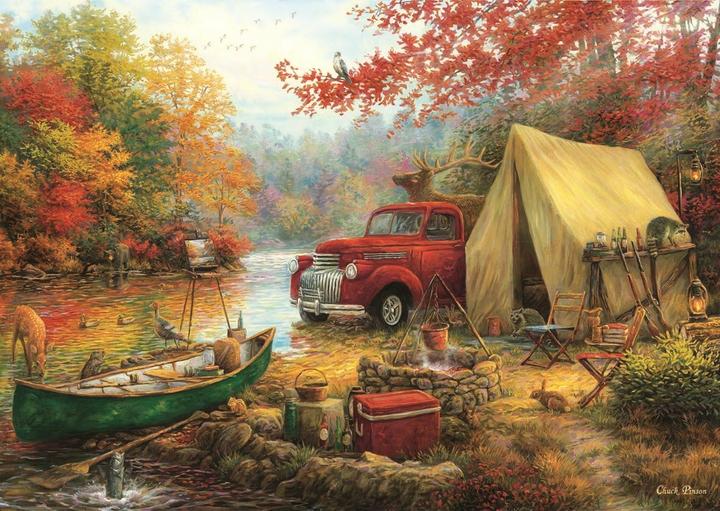 Actual product image Anatolian 4540 puzzle 1500 pcs. Camping with friends of Chuck Pinson (1500 pieces)