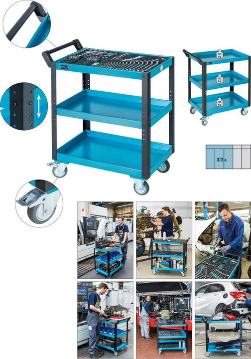 Actual product image HAZET Service trolley Tool trolley Assistent 167-3 (150 kg)