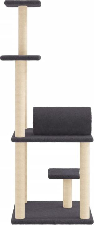 Produktbild VidaXL Kratzbaum mit Sisal-Kratzsäulen Dunkelgrau 136 cm,Farbe (136 cm, Dunkelgrau)