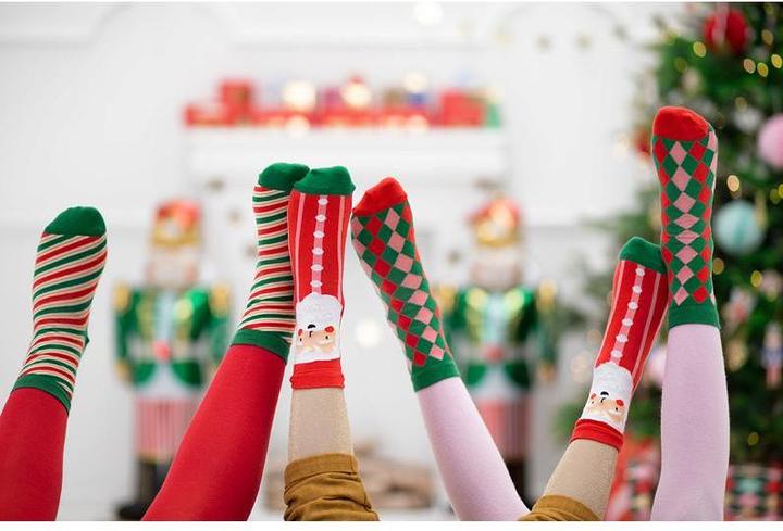 Actual product image Partydeco Socks Santa, mix, 30-31 (1 pkt / 1 pc.) (Single pack, 31 - 34)