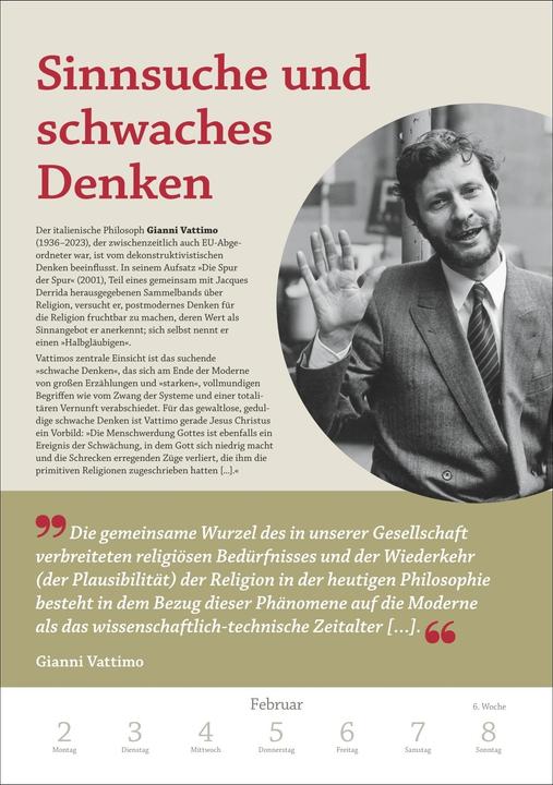 Produktbild Harenberg DIE ZEIT Philosophie Wochen-Kulturkalender 2026 - 53 Denkanstösse für 2026 (Deutsch)