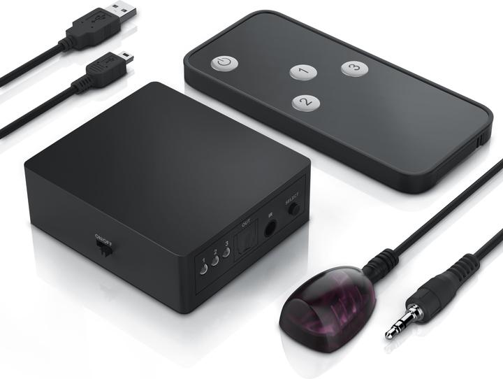 Produktbild CSL 3x1 SPDIF Switch, Audio Umschalter mit Fernbedienung, 3x Toslin zu 1x Toslink