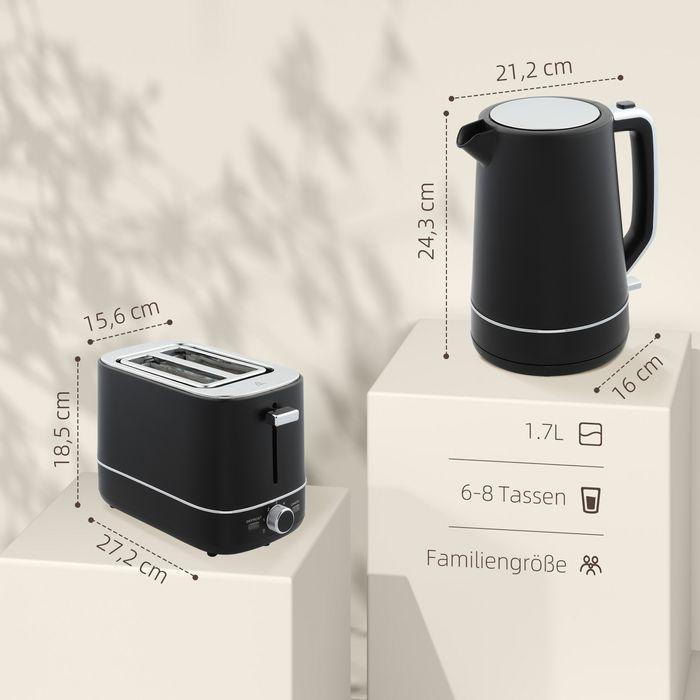 Immagine prodotto Swisshandel24 Wasserkocher Toaster Set Frühstück-Set mit 1,7L Wasserkocher, 2 Scheiben Toaster (1.70 l)