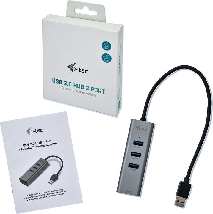 Actual product image i-tec U3METALG3HUB (USB-A, 3 Ports)