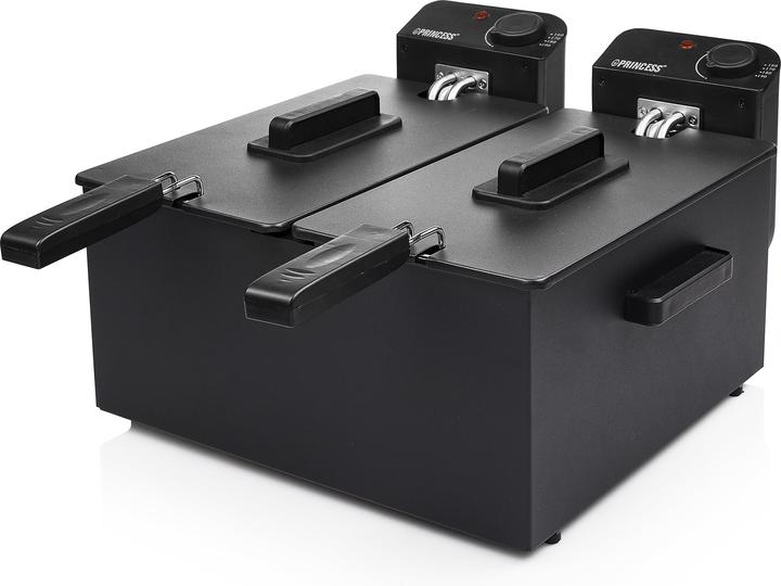Produktbild Princess 183028 Double Black Fryer, Deep fryer, 6 L, 1.8 kg, 190 °C, Double, Black