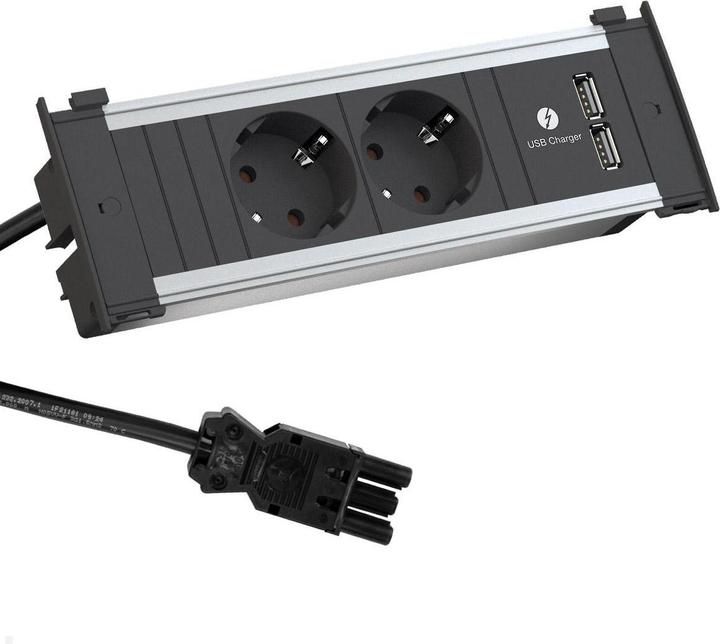 Image du produit Bachmann KAPSA Small 2x contact de protection 1x USB Charger GST18 mâle (2 x, CEE 7/3, USB, 0.20 m)