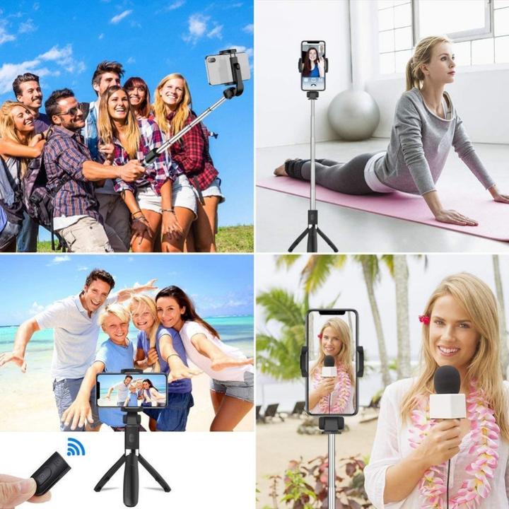Produktbild Tech-Protect L02S Bluetooth-Selfie-Stick mit Stativ bis 72 cm – Schwarz