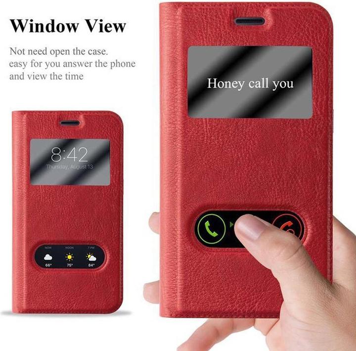 Produktbild Cadorabo Book mit View Doppelfenster Cover (Samsung Galaxy J1)