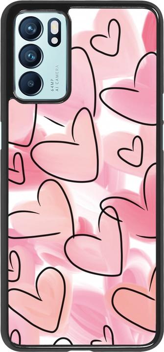 Produktbild PhoneLook Hülle Easter 2023 pink hearts (Oppo Reno 6 5G)