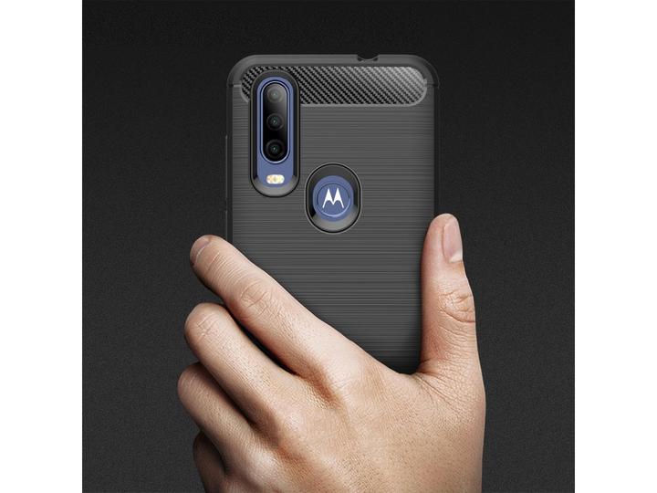 Produktbild Screenguard Motorola One Action Hülle Carbon Brushed Soft TPU (Motorola One Action)