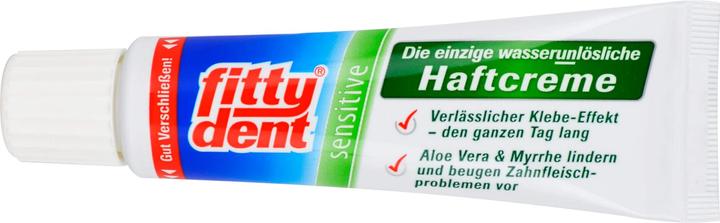 Actual product image Sanhelios fittydent sensitive water-insoluble adhesive cream for dentures, 40 g cream