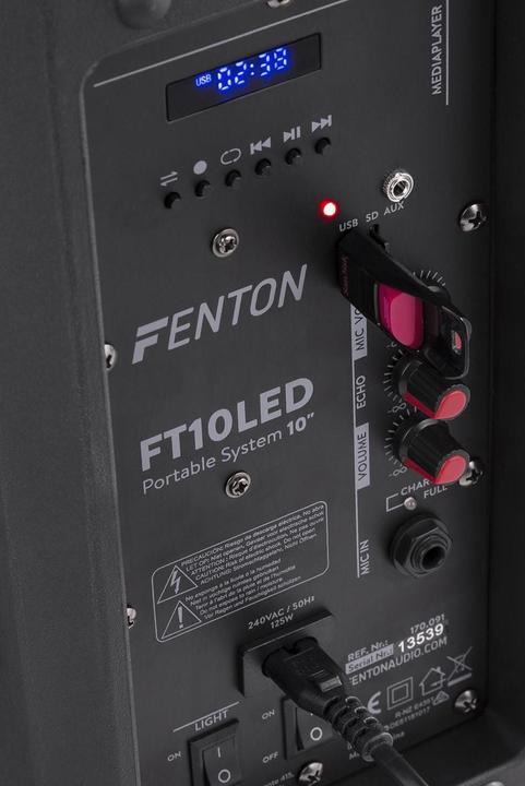 Image du produit Fenton FT10LED Haut-parleur actif sur chariot (Actif, 1x 450 W)