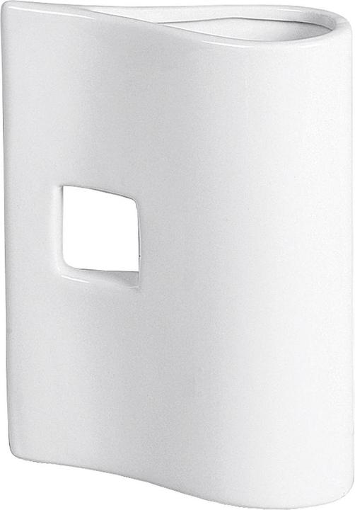 Ideepo Vase mit 1 Quadrat Keramik 14x20cm weiss (1 x, 14 x 20 cm, 1879020 l)