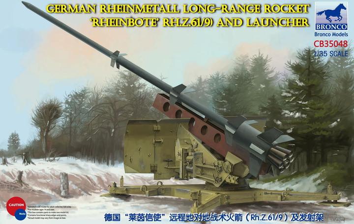 Actual product image Bronco German Rheinmetall Rheinbote rocket Rheinbote(Rh.Z.61/9) and launcher