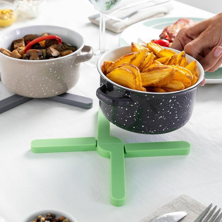 Image du produit InnovaGoods Dessous de plat pliable en silicone Folvet 2 pièces (2 x, Dessous de poêle)