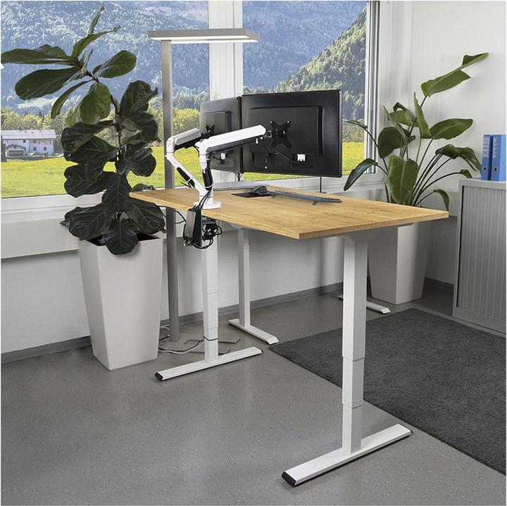 Produktbild Contini höhenverstellbarer Bürotisch 1.4x0.8m Eiche / Gestell ET225E weiss