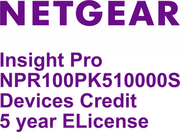 Immagine prodotto Netgear NETGEAE Insight Pro NPR100PK5-10000S, credito per dispositivi, 5 anni, licenza elettronica (100 Dispositivi)