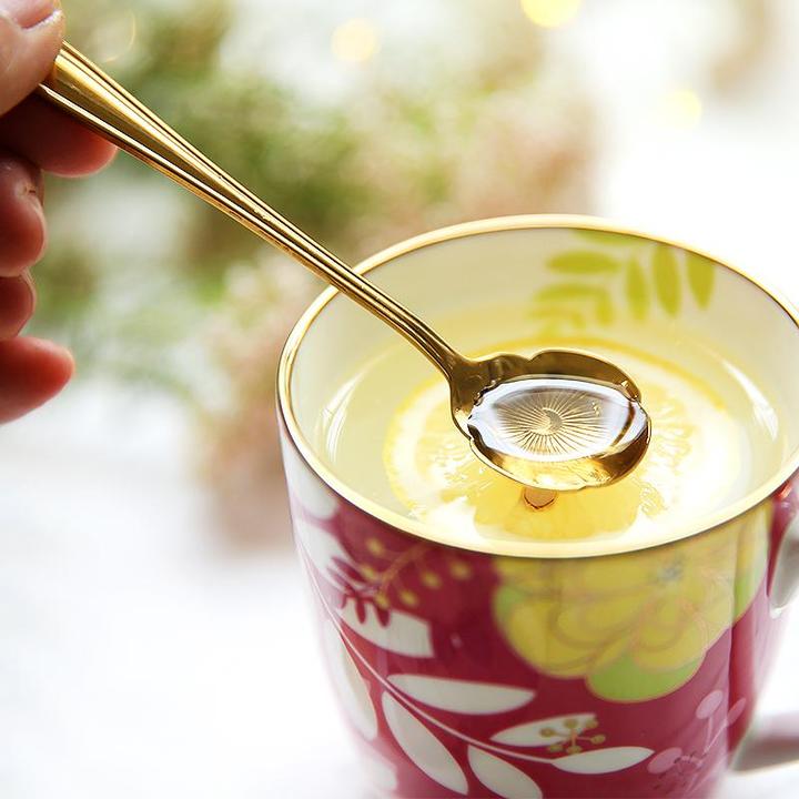 Produktbild JTI 8x Dessertlöffel, Blumen - Gold (8 Stück, Löffel)
