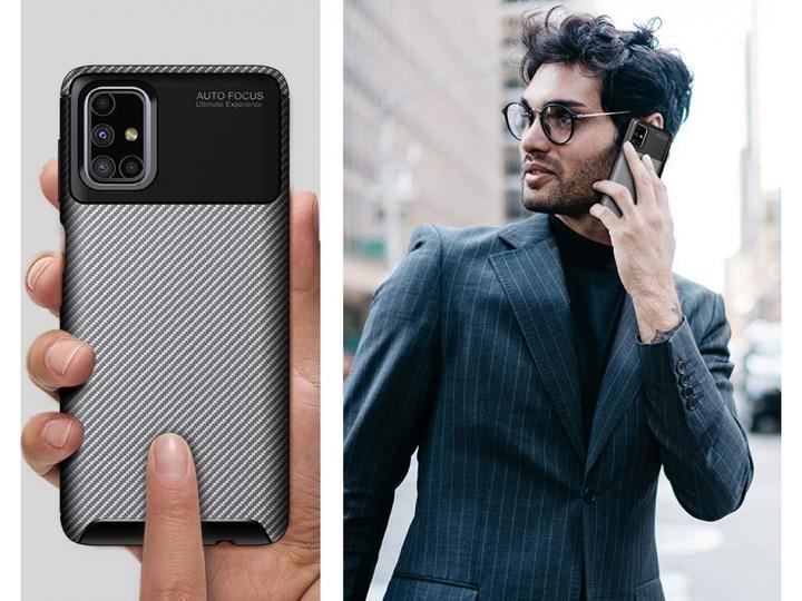 Actual product image Screenguard Samsung Galaxy M51 Cover Carbon Design TPU Case (Samsung Galaxy M51)