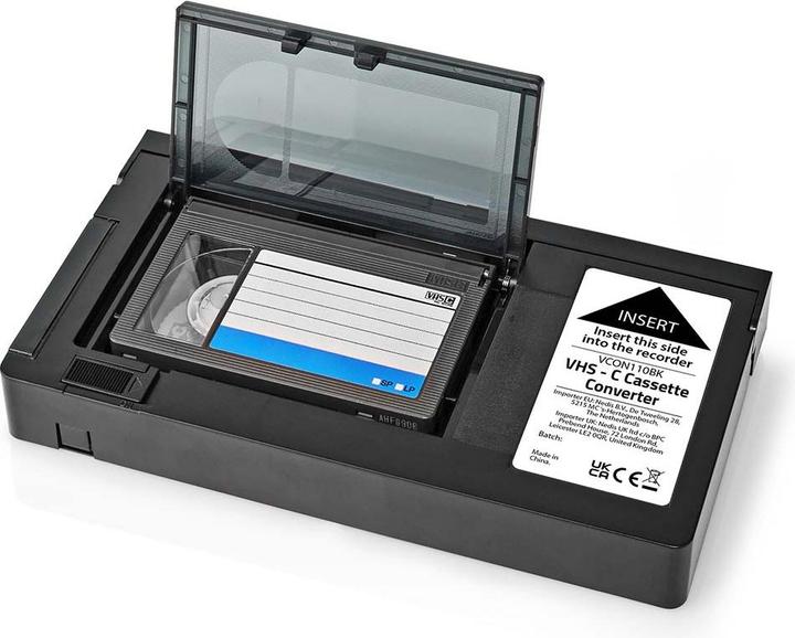 Immagine prodotto Nedis Conversione convertitore VHS: VHS-C a VHS Plug and Play Nero
