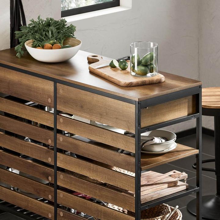 Image du produit SoBuy Ilot de cuisine Table de bar (120 x 45 x 91 cm)